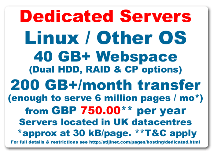 Dedicated Server Hosting account spec