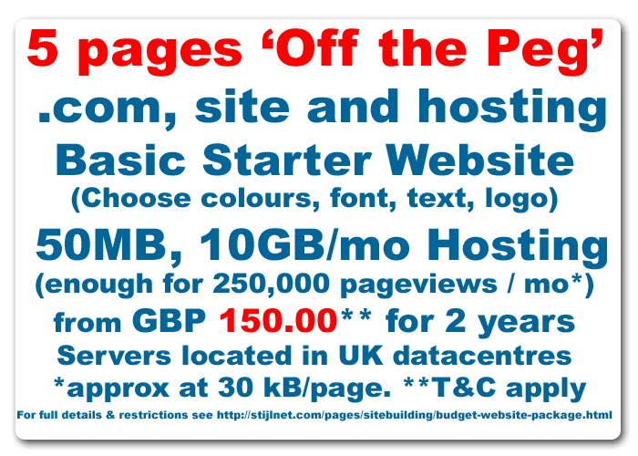 Off the peg websites
